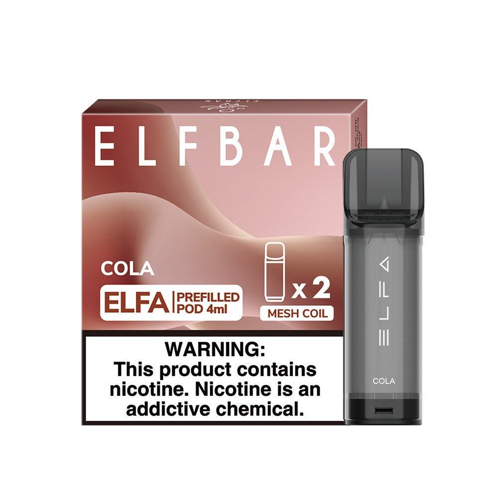 ELFBAR ELFA プレフィルドポッド 1500 パフ メッシュコイル 30mg/mL (2 パック)