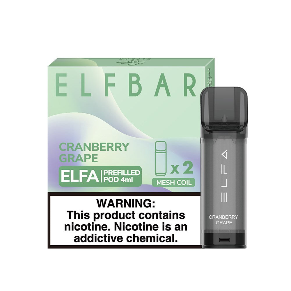 ELFBAR ELFA プレフィルドポッド 1500 パフ メッシュコイル 30mg/mL (2 パック)