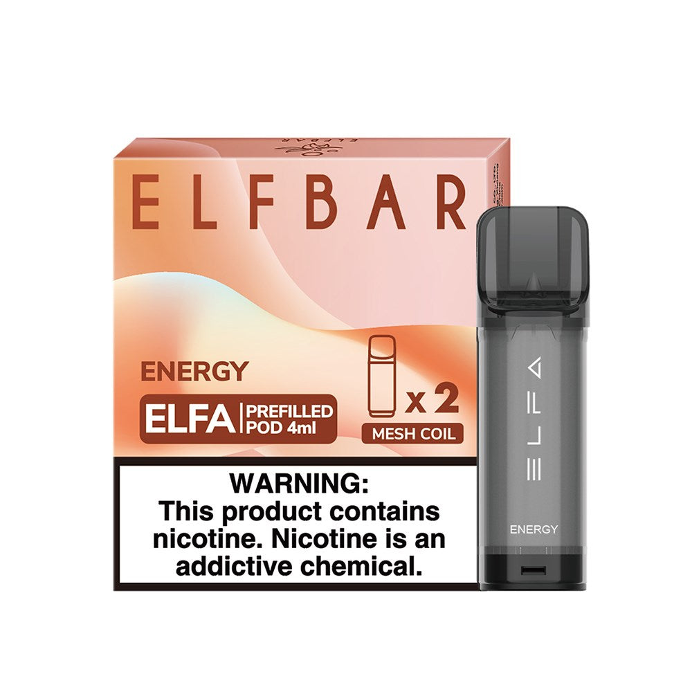 ELFBAR ELFA プレフィルドポッド 1500 パフ メッシュコイル 30mg/mL (2 パック)