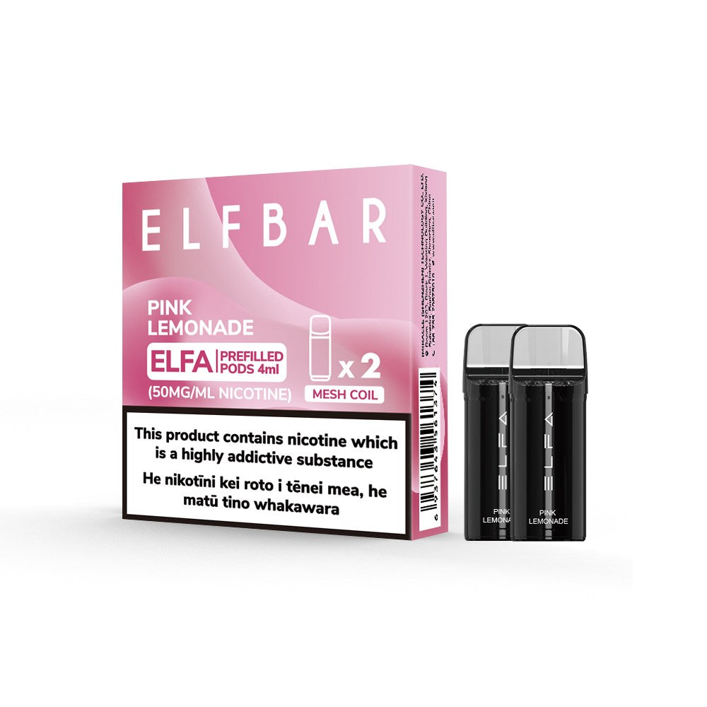 ELFBAR ELFA プレフィルドポッド 1500 パフ メッシュコイル 50mg/mL (2 パック)