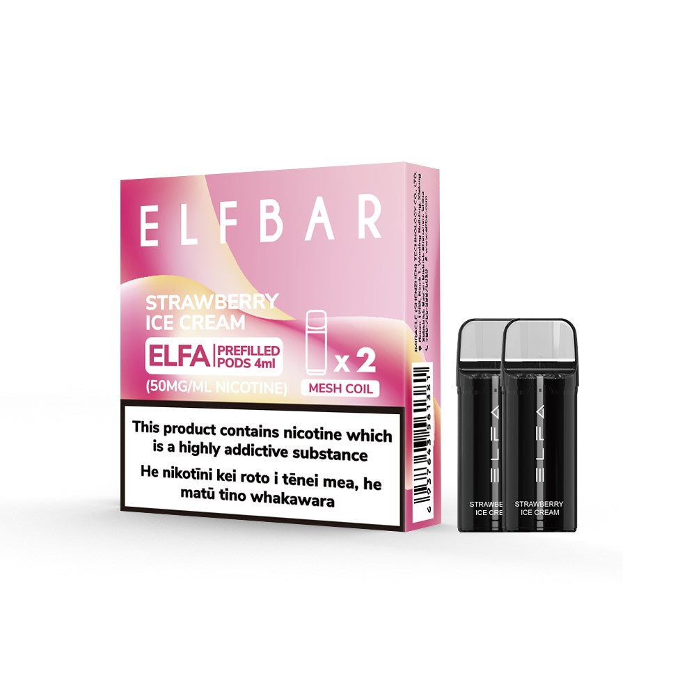 ELFBAR ELFA プレフィルドポッド 1500 パフ メッシュコイル 50mg/mL (2 パック)