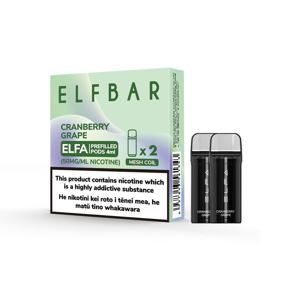 ELFBAR ELFA プレフィルドポッド 1500 パフ メッシュコイル 50mg/mL (2 パック)