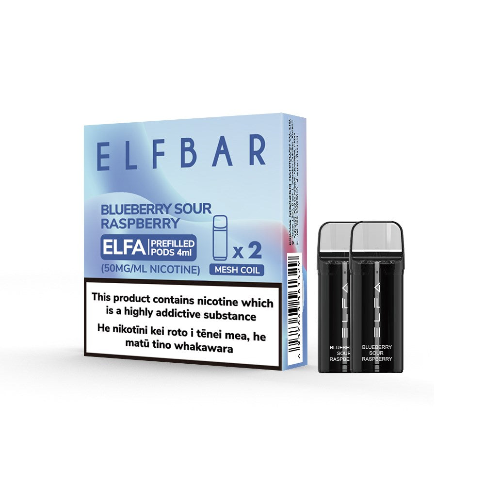 ELFBAR ELFA プレフィルドポッド 1500 パフ メッシュコイル 50mg/mL (2 パック)