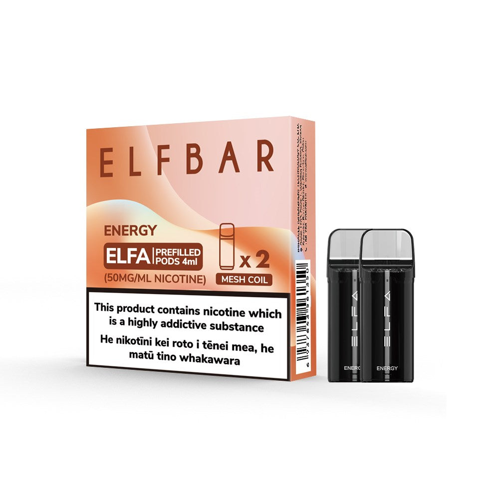 ELFBAR ELFA プレフィルドポッド 1500 パフ メッシュコイル 50mg/mL (2 パック)