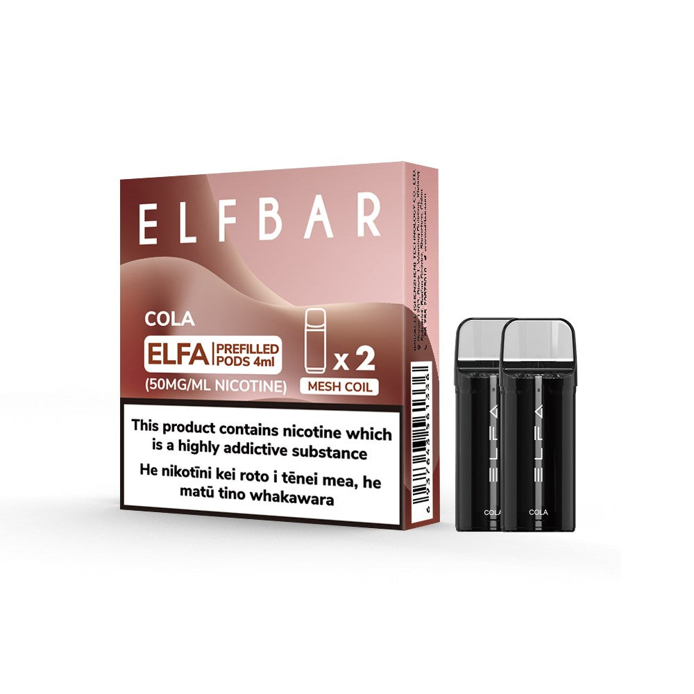 ELFBAR ELFA プレフィルドポッド 1500 パフ メッシュコイル 50mg/mL (2 パック)