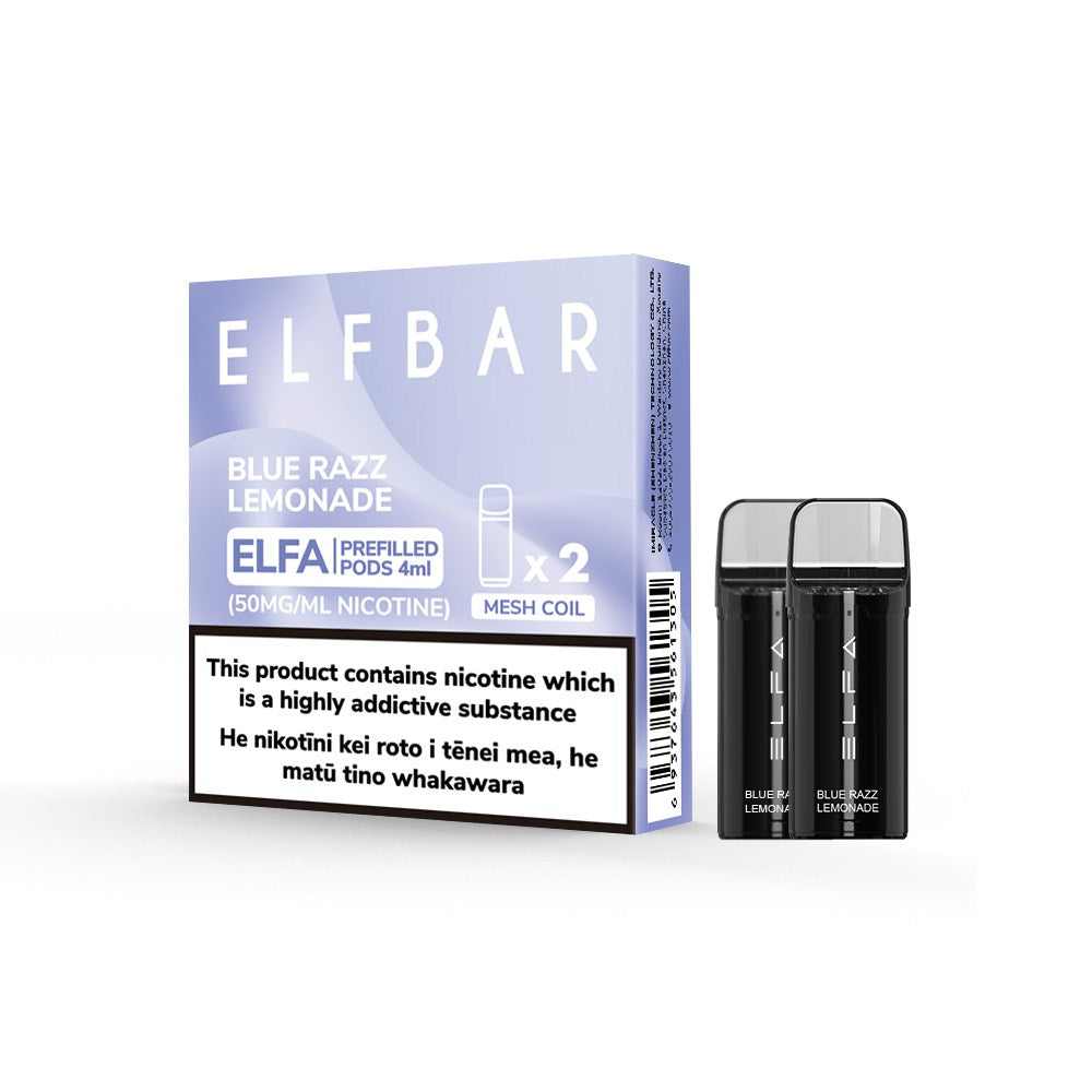 ELFBAR ELFA プレフィルドポッド 1500 パフ メッシュコイル 50mg/mL (2 パック)