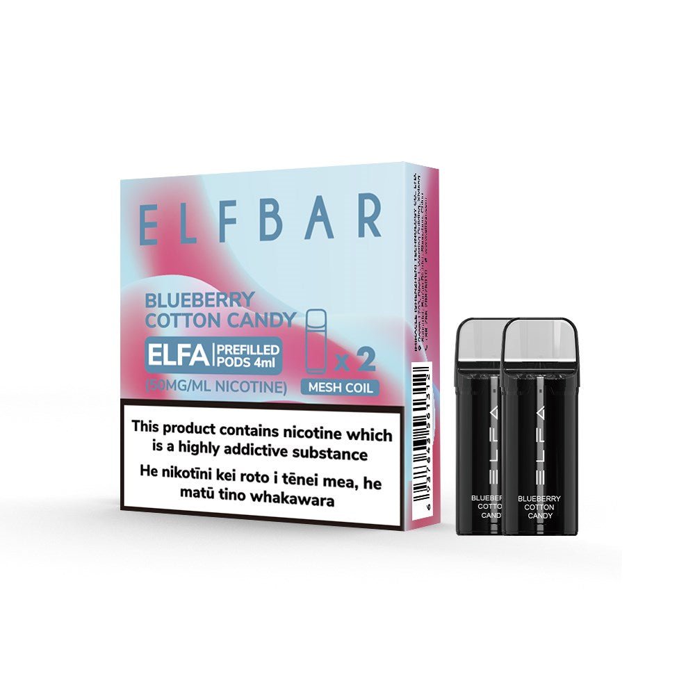 ELFBAR ELFA プレフィルドポッド 1500 パフ メッシュコイル 50mg/mL (2 パック)