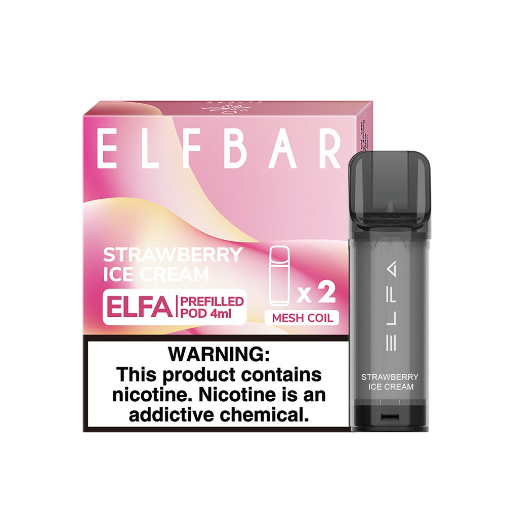 ELFBAR ELFA プレフィルドポッド 1500 パフ メッシュコイル 30mg/mL (2 パック)